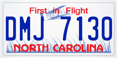 NC license plate DMJ7130