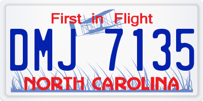 NC license plate DMJ7135