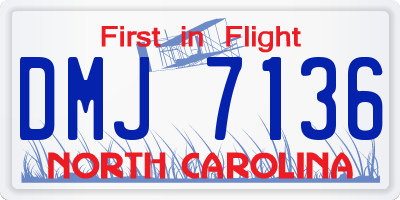 NC license plate DMJ7136