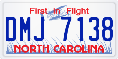 NC license plate DMJ7138