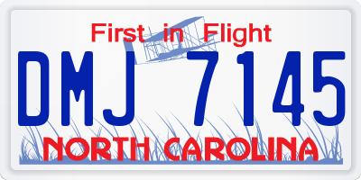 NC license plate DMJ7145