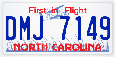 NC license plate DMJ7149