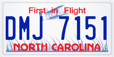 NC license plate DMJ7151