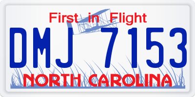 NC license plate DMJ7153