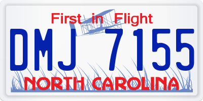 NC license plate DMJ7155