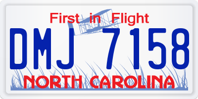 NC license plate DMJ7158