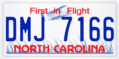 NC license plate DMJ7166