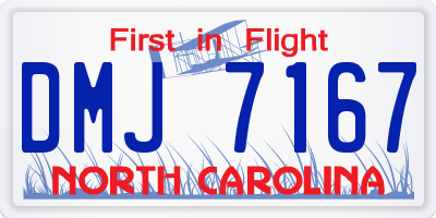NC license plate DMJ7167