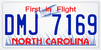 NC license plate DMJ7169
