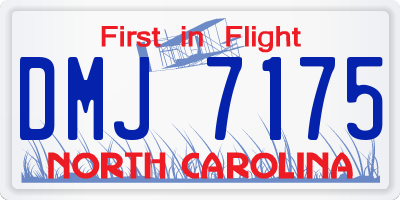 NC license plate DMJ7175