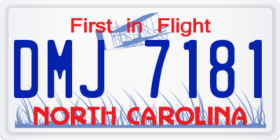 NC license plate DMJ7181