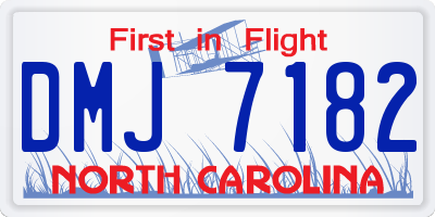 NC license plate DMJ7182