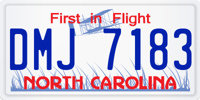NC license plate DMJ7183