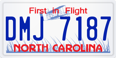 NC license plate DMJ7187