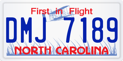 NC license plate DMJ7189