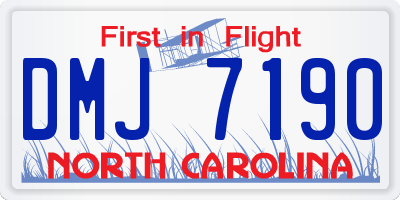 NC license plate DMJ7190
