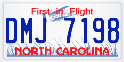 NC license plate DMJ7198