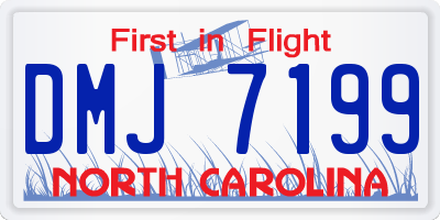 NC license plate DMJ7199