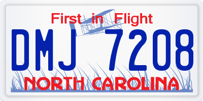 NC license plate DMJ7208