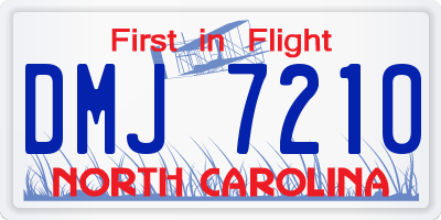 NC license plate DMJ7210