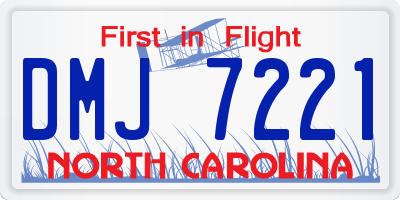 NC license plate DMJ7221