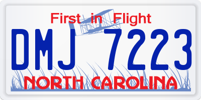 NC license plate DMJ7223