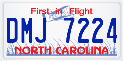 NC license plate DMJ7224