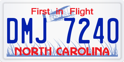 NC license plate DMJ7240