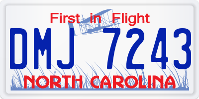 NC license plate DMJ7243