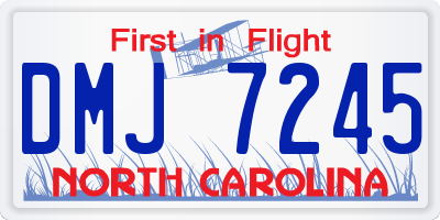 NC license plate DMJ7245