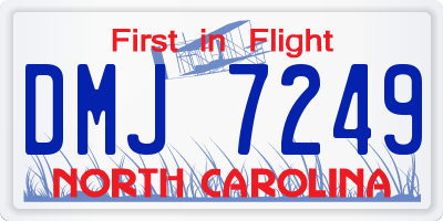 NC license plate DMJ7249