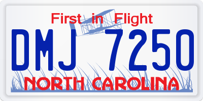 NC license plate DMJ7250