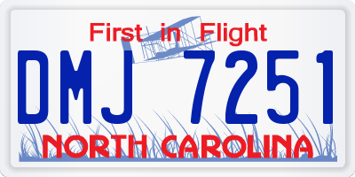 NC license plate DMJ7251