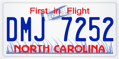 NC license plate DMJ7252
