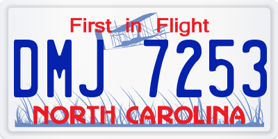 NC license plate DMJ7253