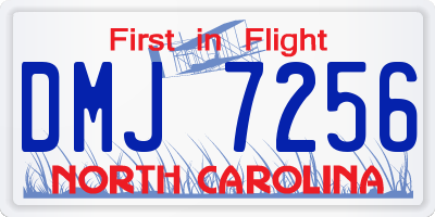 NC license plate DMJ7256
