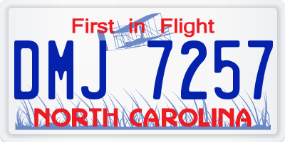 NC license plate DMJ7257