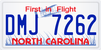 NC license plate DMJ7262