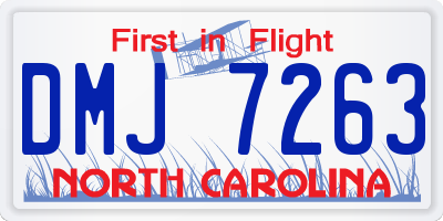 NC license plate DMJ7263