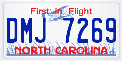 NC license plate DMJ7269
