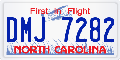 NC license plate DMJ7282