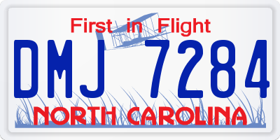 NC license plate DMJ7284