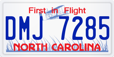 NC license plate DMJ7285