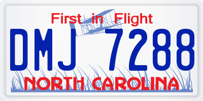 NC license plate DMJ7288