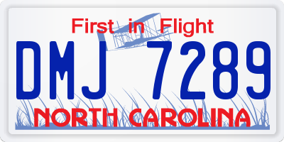 NC license plate DMJ7289
