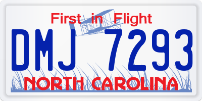 NC license plate DMJ7293