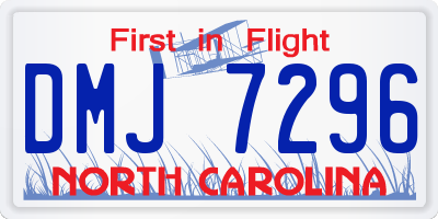 NC license plate DMJ7296