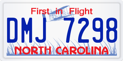 NC license plate DMJ7298