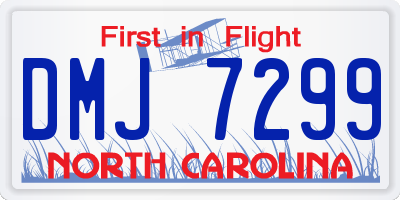 NC license plate DMJ7299