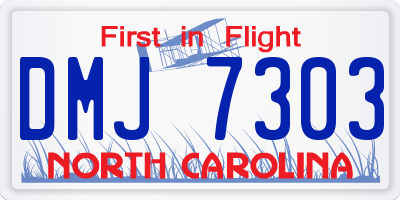 NC license plate DMJ7303